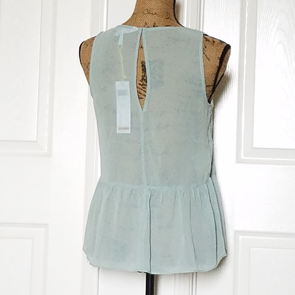 BCBGeneration sea mist sheer sleeveless top rhinestone detail XS - Picture 5 of 5